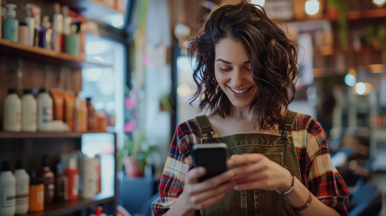 Hairdresser using Paisible AI for communication