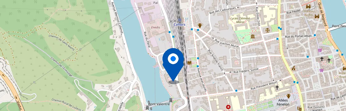 Carte et itinéraire - 127 Av. Pierre Semard, 46000 Cahors, France