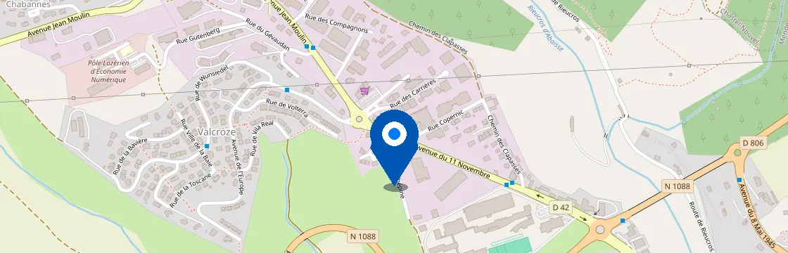 Carte et itinéraire - Av. du 11 Novembre, 48000 Mende, France