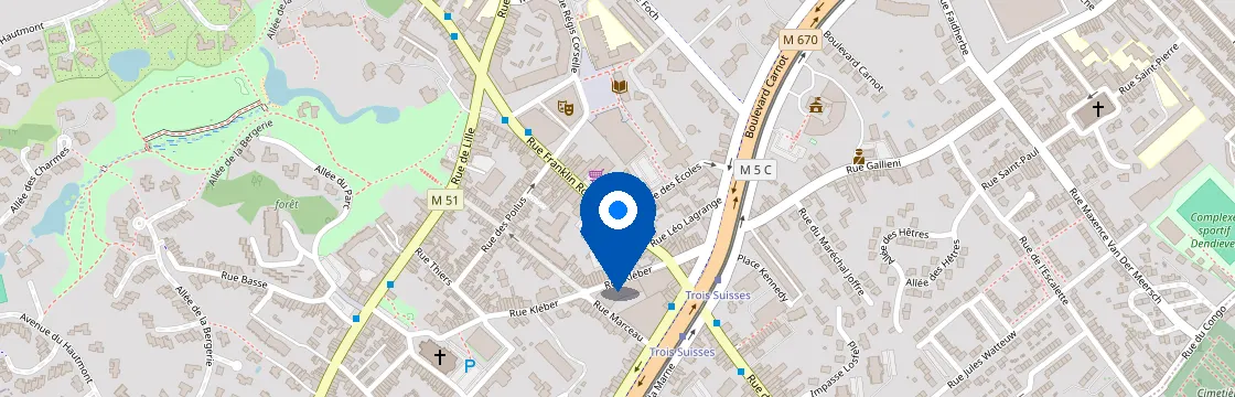 Carte et itinéraire - 53 Rue Franklin Roosevelt, 59420 Mouvaux, France