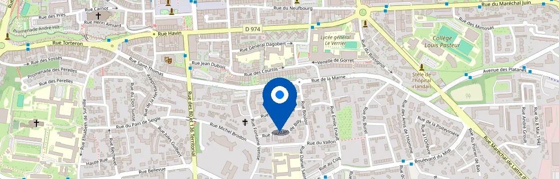 Carte et itinéraire - 36 Rue de la Marne, 50000 Saint-Lô, France