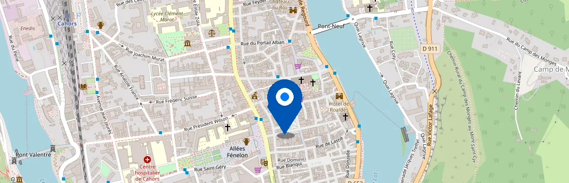 Carte et itinéraire - 10 Pl. Jean Jacques Chapou, 46000 Cahors, France