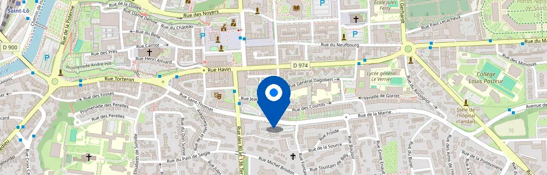 Carte et itinéraire - 40 Rue du Dr Leturc, 50000 Saint-Lô, France