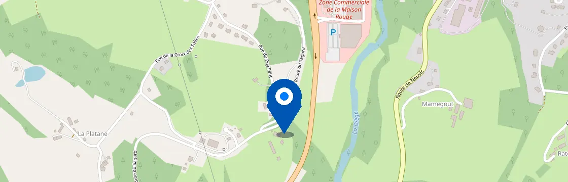 Carte et itinéraire - route Sagard Les Salles Sud 8, 19200 Ussel, France