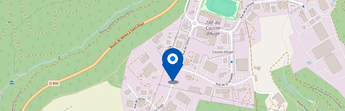 Carte et itinéraire - 3 Rue de l'Octroi, 48000 Mende, France