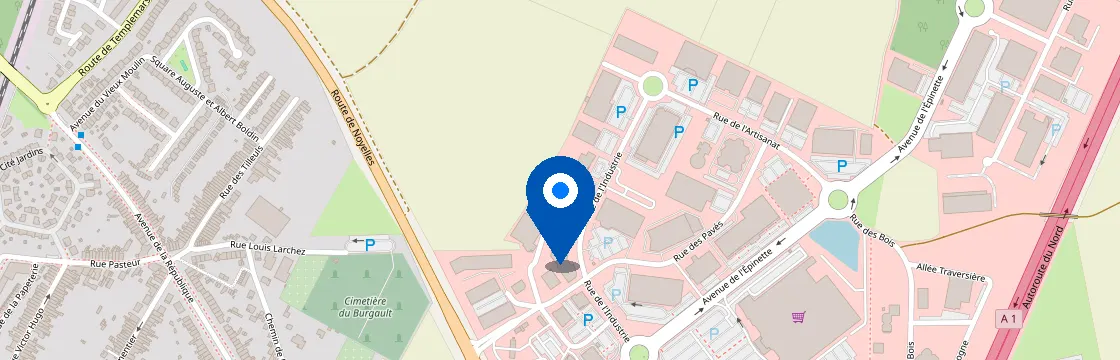 Carte et itinéraire - Rue de l'Industrie, 59113 Seclin, France