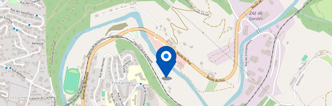 Carte et itinéraire - Rte du Puy, 48000 Mende, France