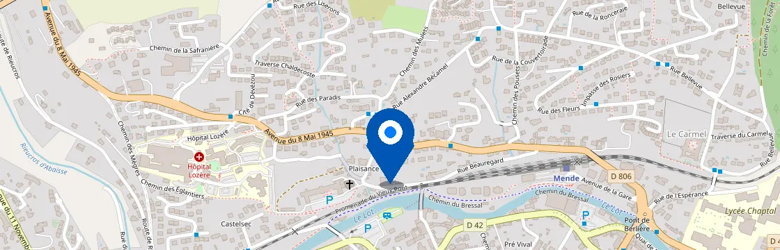 Carte et itinéraire - 24 Av. du 8 Mai 1945, 48000 Mende, France