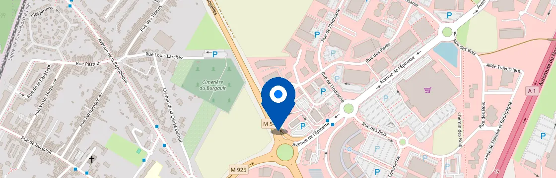 Carte et itinéraire - 205 Rue de l'Industrie, 59113 Seclin, France