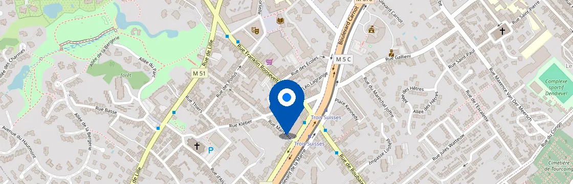 Carte et itinéraire - 70Bis Rue Franklin Roosevelt, 59420 Mouvaux, France