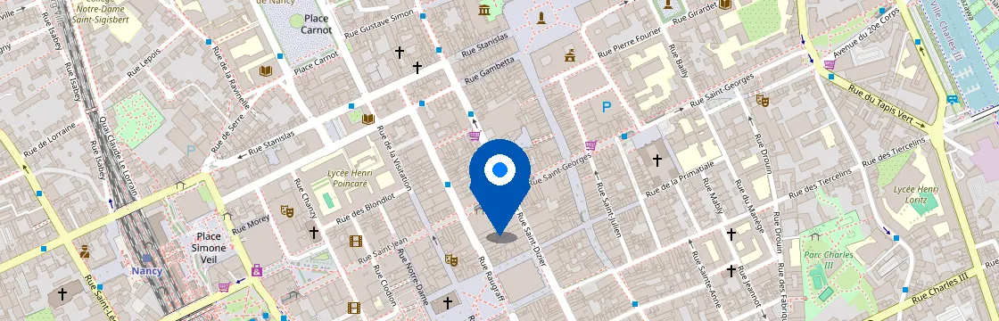 Carte et itinéraire - 21 Rue Saint-Dizier, 54000 Nancy, France