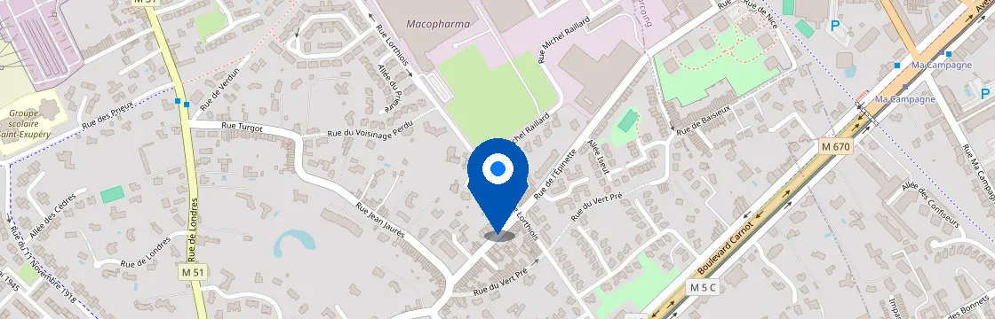 Carte et itinéraire - 2 bis Rue Michel Raillard, 59420 Mouvaux, France