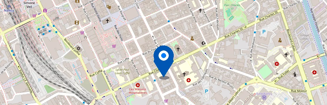 Carte et itinéraire - Rue Saint-Dizier, 54000 Nancy, France