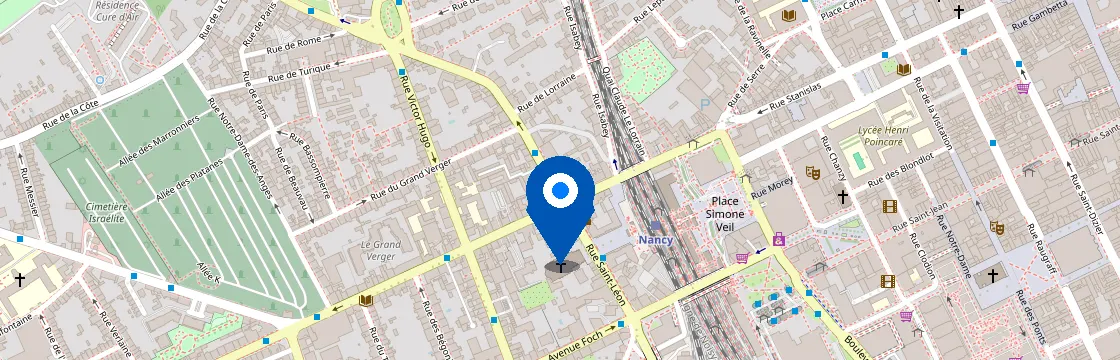 Carte et itinéraire - 6 Rue de l'Armée Patton, 54000 Nancy, France