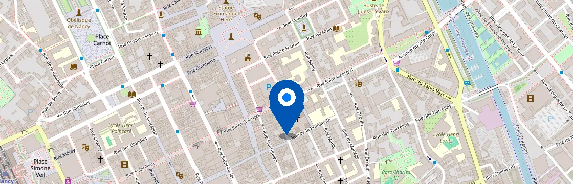 Carte et itinéraire - 19 Rue Maurice Barres, 54000 Nancy, France