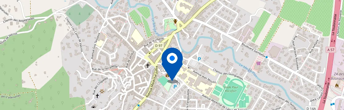 Carte et itinéraire - 8 Pl. de la Convention, 83390 Cuers, France