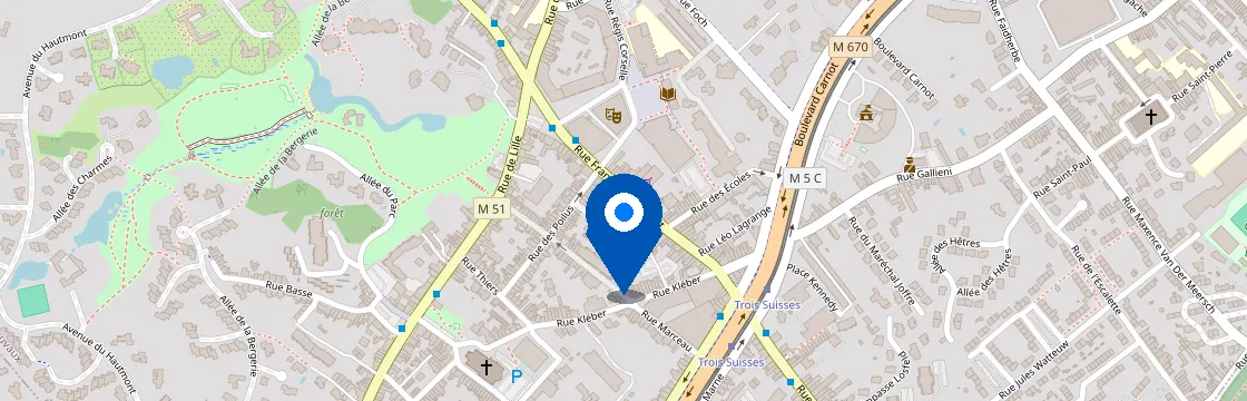 Carte et itinéraire - 46 Rue Franklin Roosevelt, 59420 Mouvaux, France