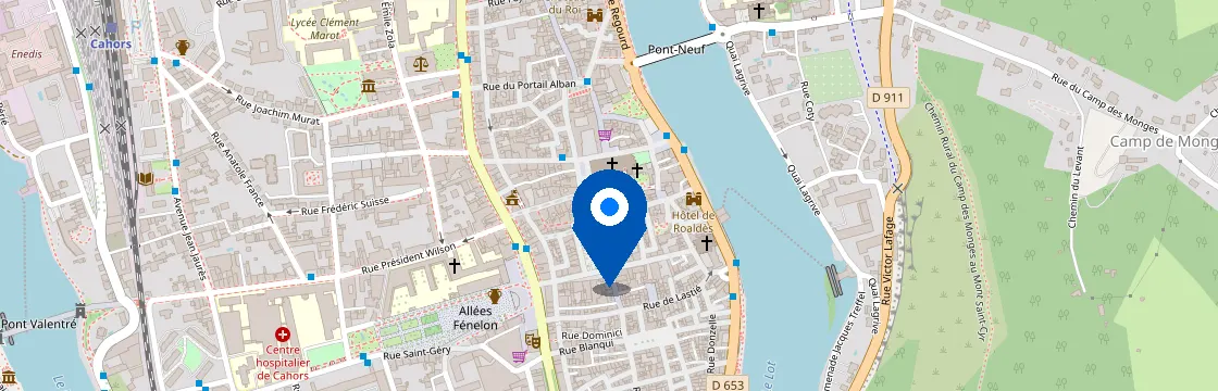 Carte et itinéraire - 19 Pl. Jean Jacques Chapou, 46000 Cahors, France
