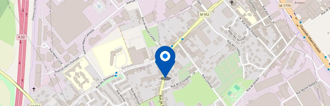 Carte et itinéraire - 431 Rue de Tourcoing, 59420 Mouvaux, France