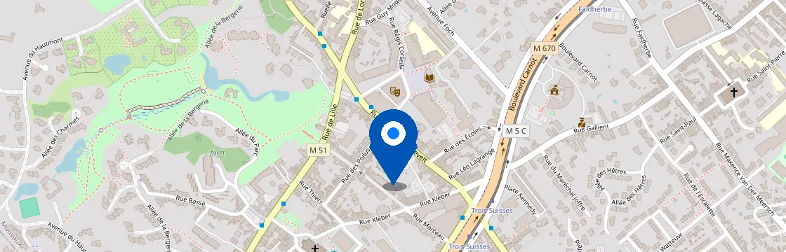 Carte et itinéraire - 23 Rue Franklin Roosevelt, 59420 Mouvaux, France