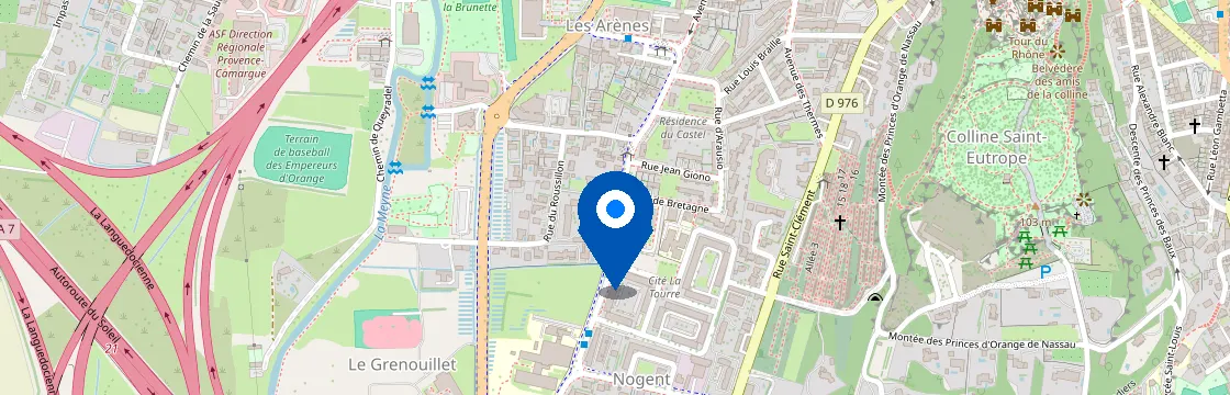 Carte et itinéraire - 496 Av. Félix Ripert, 84100 Orange, France